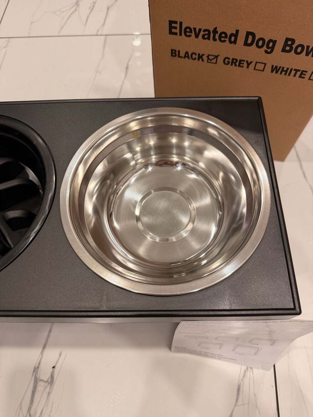 Dog Bowls - 5 Adjustable Heights with 2 Stainless Steel Bowls and Slow Feeder - Picture 4 of 9